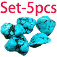 (Set-5Pcs)1pz5pz Pietra Turchese Naturale Tumbled 235cm Cristallo Guarigione Minerale Reiki