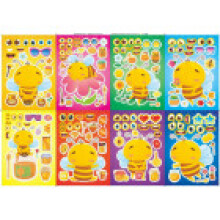 Adorables pegatinas de rompecabezas de abejas de dibujos animados para niños interactivas divertido aprendizaje
