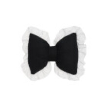 (Black) Plush White Lumbar Pillow With Lace Border For Bedroom And Decorative Study