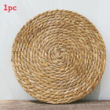 (Reed Natural,38CM)Hanrafted Woven Insulator Bamboo Table Coaster Set With Insulation For Home Use