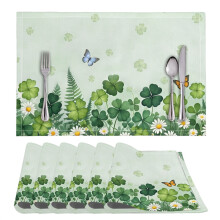 Butterfly Daisy Four-Leaf Clover Placemats 6 pcs 11.8 x