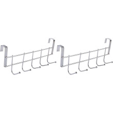 Over-Door Hanger Metal 5-Hook Towel Rack Stainless Steel