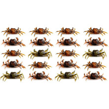 20 Pièces Séries Appâts de Crabe, Appâts Souples de Crabe de Simulation 3D Avec Crochet Pointu