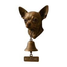Vintage Dog Welcome Doorbell Cast Iron Resin Wall-Mounted