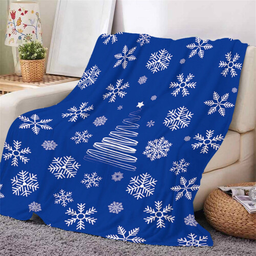 Christmas Snowflake Fleece Blanket Soft Plush Warm 1