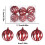 Red Shatterproof Plastic Christmas Ball Ornaments 6 pcs 2