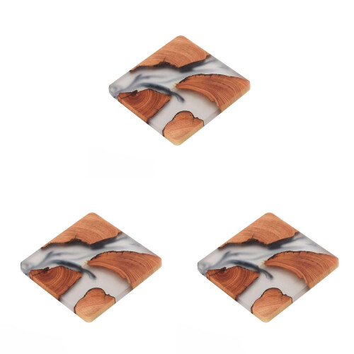 Wooden Drink Coaster Modern Epoxy Resin 4 pcs 1