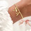 Copper Letter Bow Bead Bracelet Gold 2024 2
