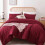 Full Size Comforter Set Dark Red 3-Piece for Kids 1
