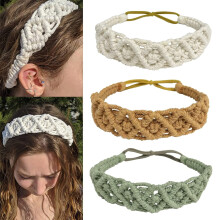 Handmade Knit Crochet Headbands Elastic No-Slip Boho