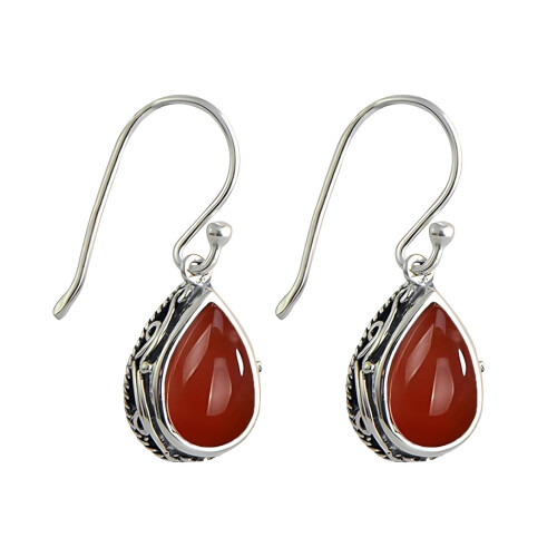 Green Teardrop Dangle Earrings Crystal Vintage Birthstone 1