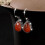 Green Teardrop Dangle Earrings Crystal Vintage Birthstone 6