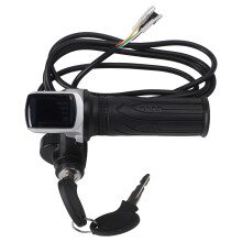 Electric Scooter Throttle Grips with Key Lock, LCD Display,