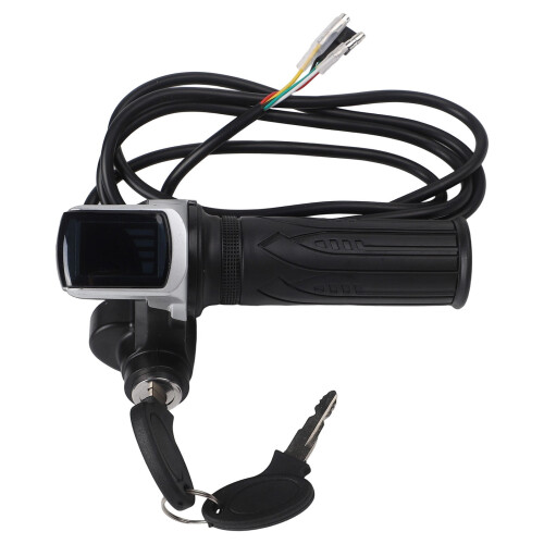 Electric Scooter Throttle Grips with Key Lock, LCD Display,