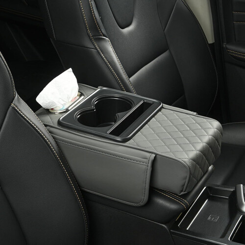 PU Leather Car Armrest Box Mat 5-in-1