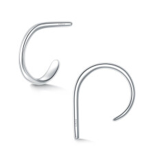 Half Hoop Earrings 925 Sterling Silver 10mm