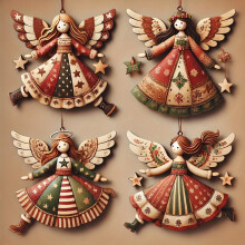Wooden Angel Ornament Rustic Retro Holiday Decoration