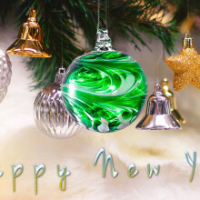 Glass Christmas Ball Ornaments Hand Blown 12 Pack