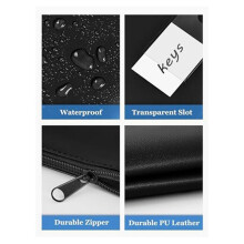 10-Pack Bankgeldzakken met Ritssluiting, PU-Zakken Geldportemonneezakjes met Label, voor Munten, Cosmetica, Facturen, Rekeningen, A