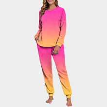 Women's Fleece Loungewear Set Raglan Sleeves Cuffed Ankles