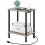 Side Table with Charging Station USB Outlet 2-Tier Greige 1