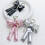 Bowknot keyring with pearl bow pendant for handbag wallet 2