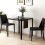 Homcom HOMCOM Modern Square Dining Table with Tempered Glass Top Metal Legs 1