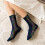 Floral Socks Vintage Embroidered Crew Sock Set 6
