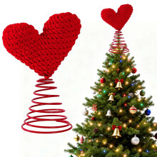Christmas tabletop decorations red cloth tree topper