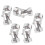 RC Car Universal Joint Coupler 45 Degree Rotation 5 Pcs 7