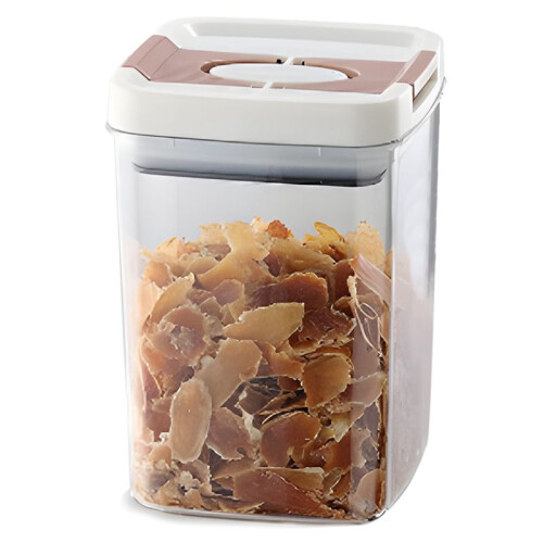 Sealed Plastic Jar with Lid Transparent Square Sealed Storage Jar Quick Pull Lid Design Kitchen Food Storage Jar M 1