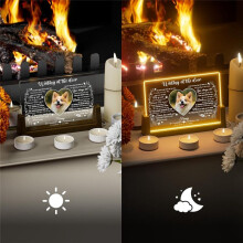 5inch Wooden U-Shaped Luminous Base Display Frame Wooden Frame LED Personalized Cat Memorial Gifts for Loss of Cat