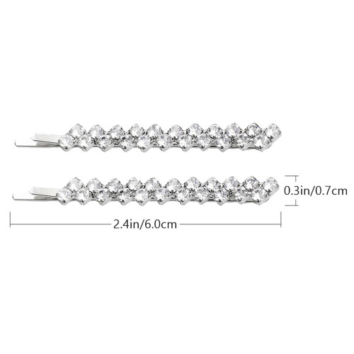 Rhinestone Bobby Pins Clear Crystal Metal 4-Pack Silver 1