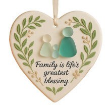 Heart Sea Glass Friendship Ornament Christmas Pendant