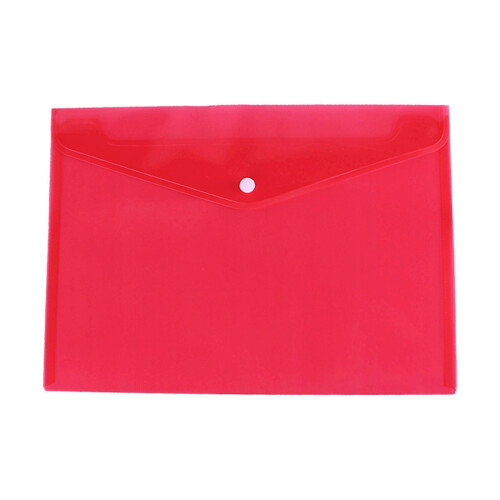 A3 Snap-Button Plastic Document Wallets Transparent Foolscap