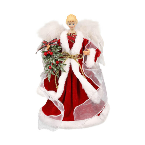 Lighted Christmas Angel Tree Topper 13.2 Inch Holding Star 2