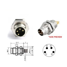 M8 Sensor Connector Panel Back Mount Waterproof Flange