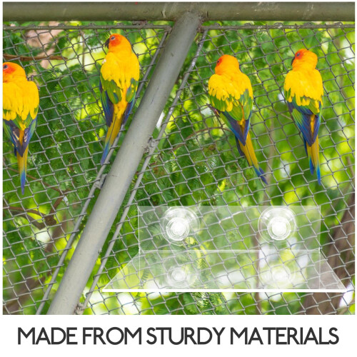 Acrylic Bird Perch Stand with Suction Cup for Parrot Cage 2