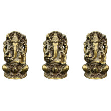 3X Seigneur Ganesha Statue Bouddhiste éléphant Dieu Sculptures Ganesha Figurines En Laiton Maison Jardin Bouddha Décoration Modèle Cadeau