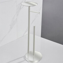 Porte-Rouleau de Papier Toilette Autoportant en Acier Inoxydable Antirouille avec Miroir Argenté Lourd