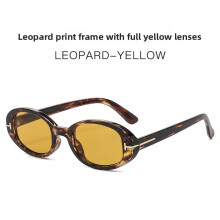 (Yellow)Classic Oval Sunglasses With Frame And Lens For Casual Wear Events Party