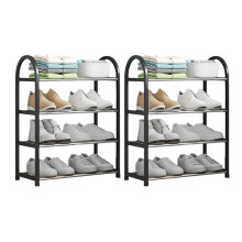 Étagère à Chaussures, Meuble à Chaussures pour Entrée et Porte D'Entrée, Meuble à Chaussures à 4 Niveaux, Facile à Installer, Noir