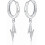Sterling Silver Lightning Bolt Drop Hoop Earrings 1 Pair 1