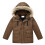 Boys Winter Hooded Parka Brown Size 120 1