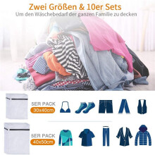 Lot de 100 Sacs à Linge pour Machine à Laver, Sacs à Linge en Maille Zippée, Sacs à Linge pour Chemisiers, Soutiens-Gorge, Bonneterie (50S + 50L)