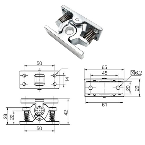 4Pcs Spring Loaded Door Easy Lock Stop Catch Release Clamp Double Roller Catch (Mp-4)