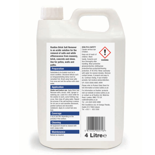 Rustins Rustins Brick Salt Remover 4L Ready to Use Removes Salt & White Efflorescence 2