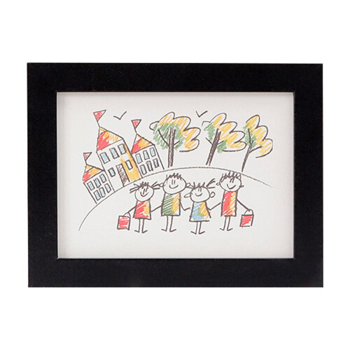Wooden Art Frame for Children's Drawings Dust-Proof