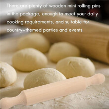 60 Pieces Wooden Rolling Pin 6 Inches Long Kitchen Baking Rolling Pin Small Wood Dough Roller for Children Fondant