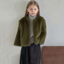 Girls Faux Fur Winter Coat Fleece-Lined Casual Jacket 1-12